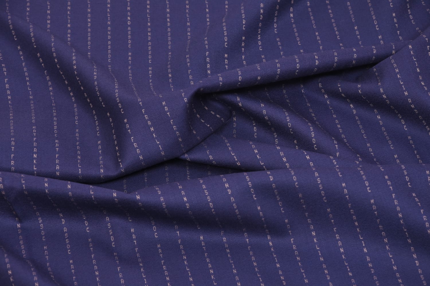 Custom name woven suit fabric for bespoke tailoring