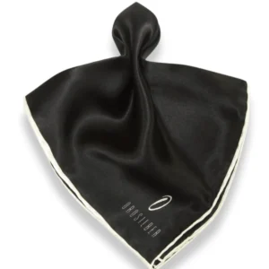 ANPKTSQ-2 | Black White | Silk Pocket Square