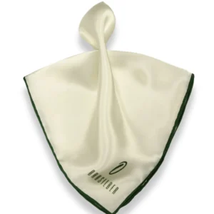 ANPKTSQ-3 | White Green | Silk Pocket Square