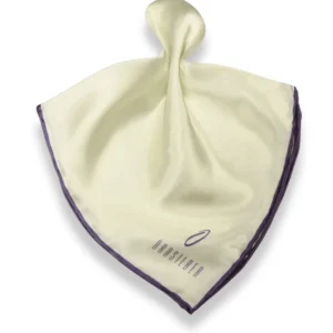 ANPKTSQ-3 | White Purple | Silk Pocket Square