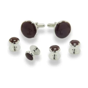 ANTUX717- Onyx | MOP | Enamel Tuxedo Stud Sets