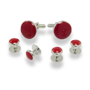 ANTUX711- Onyx | MOP | Enamel Tuxedo Stud Sets