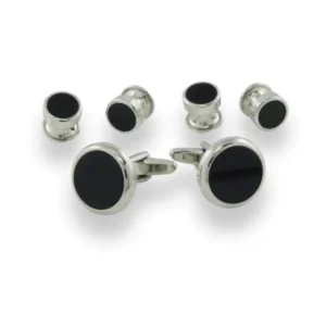 ANTUX702- Onyx | MOP | Enamel Tuxedo Stud Sets