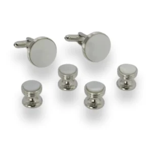 ANTUX705- Onyx | MOP | Enamel Tuxedo Stud Sets